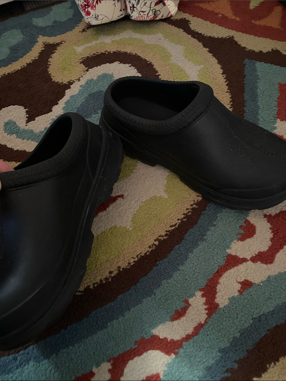Men's Black Slip-On Clog Shoes